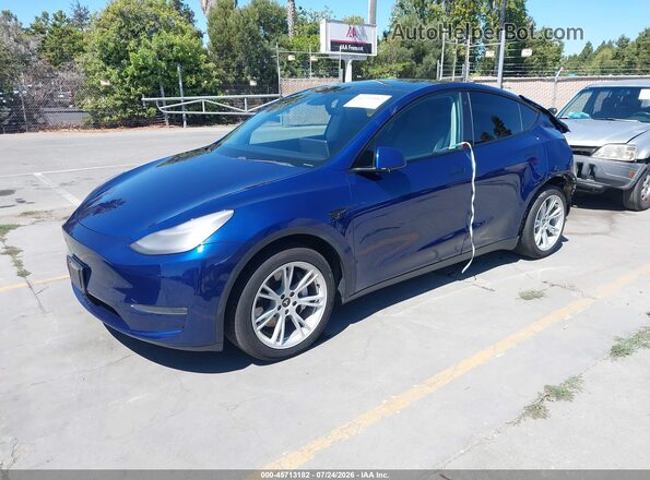 5YJYGDEE5LF015156 2020 TESLA MODEL Y Blue წინა მარცხენა ხედი სამი მეოთხედიდან