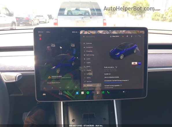 5YJYGDEE5LF015156 2020 TESLA MODEL Y Blue 