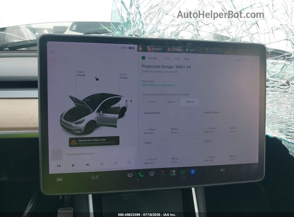 5YJYGDEE5MF080378 2021 TESLA MODEL Y Белый 