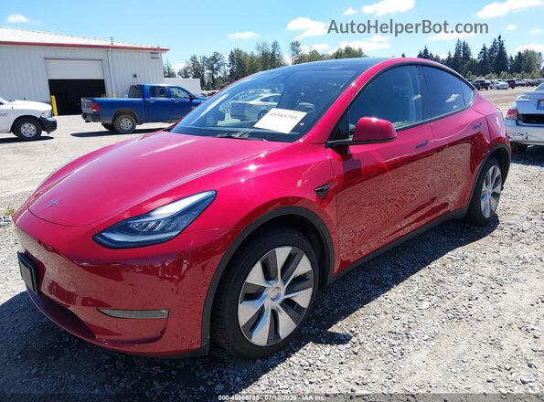 5YJYGDEE5MF117509 2021 TESLA MODEL Y Red Առջևի ձախ երեք քառորդ տեսարան