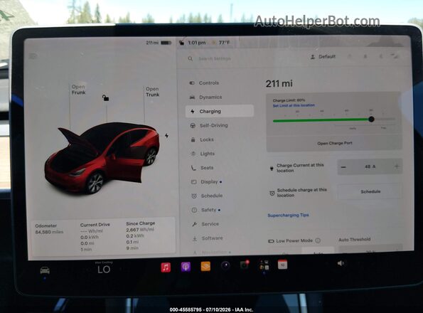 5YJYGDEE5MF117509 2021 TESLA MODEL Y Red 