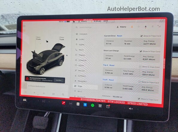 5YJYGDEE6LF047811 2020 TESLA MODEL Black Вид щитка приладів