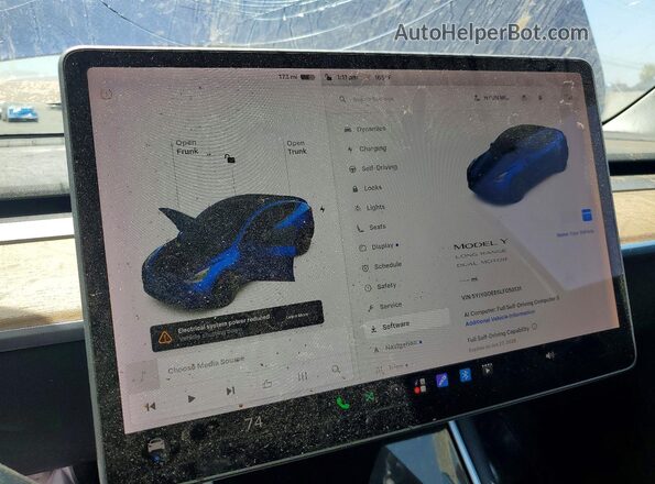 5YJYGDEE6LF058131 2020 TESLA MODEL Blue Вид щитка приладів