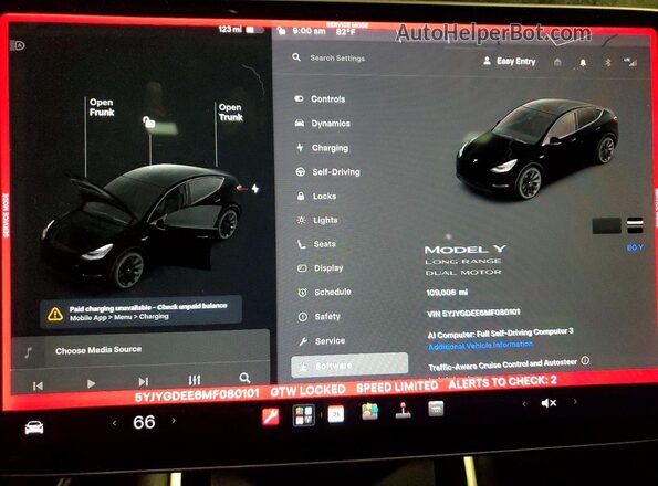 5YJYGDEE6MF080101 2021 TESLA MODEL Черный Вид щитка приборов
