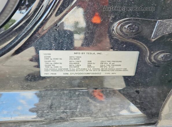 5YJYGDEE6MF088652 2021 TESLA MODEL Charcoal Вид підкапотного простору