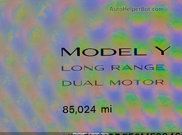 5YJYGDEE6MF204691 2021 TESLA MODEL Y White Widok wnętrza 360 stopni