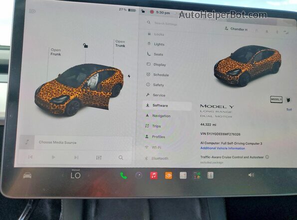 5YJYGDEE6MF279326 2021 TESLA MODEL Белый Вид щитка приборов
