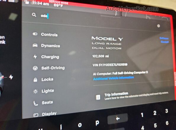 5YJYGDEE7LF031519 2020 TESLA MODEL Gray Instrument cluster view