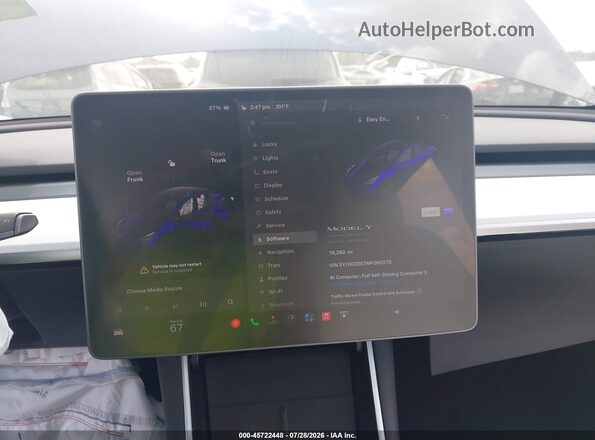 5YJYGDEE7MF069270 2021 TESLA MODEL Y Blue 
