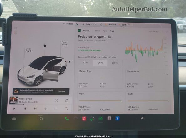 5YJYGDEE7MF203615 2021 TESLA MODEL Y Белый 