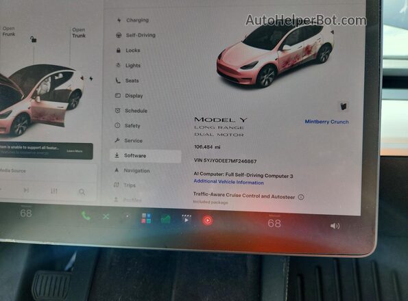 5YJYGDEE7MF246867 2021 TESLA MODEL Blue Vista del cuadro de instrumentos