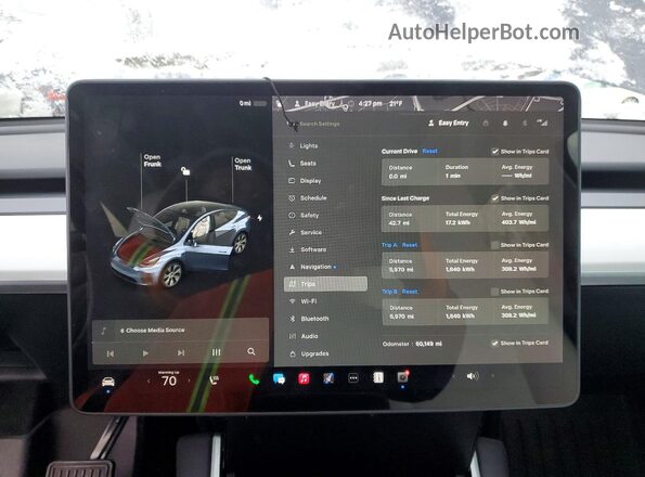5YJYGDEE8MF085123 2021 TESLA MODEL Gray Instrument cluster view