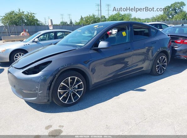 5YJYGDEE8MF105063 2021 TESLA MODEL Y Gray Առջևի ձախ երեք քառորդ տեսարան