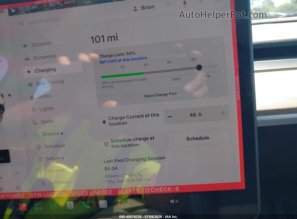 5YJYGDEE8MF105063 2021 TESLA MODEL Y Gray 