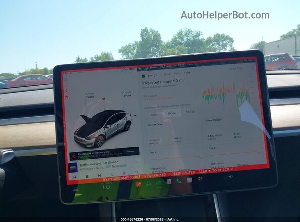 5YJYGDEE8MF105063 2021 TESLA MODEL Y Gray 
