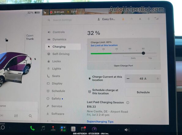 5YJYGDEEXMF188463 2021 TESLA MODEL Y Белый Панорамный вид салона 360°