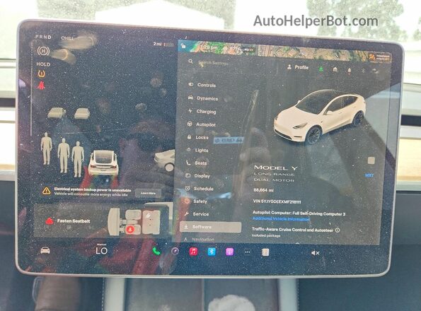 5YJYGDEEXMF218111 2021 TESLA MODEL White Widok zestawu wskaźników