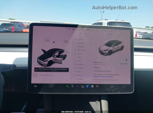 5YJYGDEF0MF252292 2021 TESLA MODEL Y Белый 