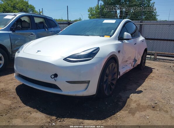 5YJYGDEF0MF252292 2021 TESLA MODEL Y Белый Передняя левая четверть