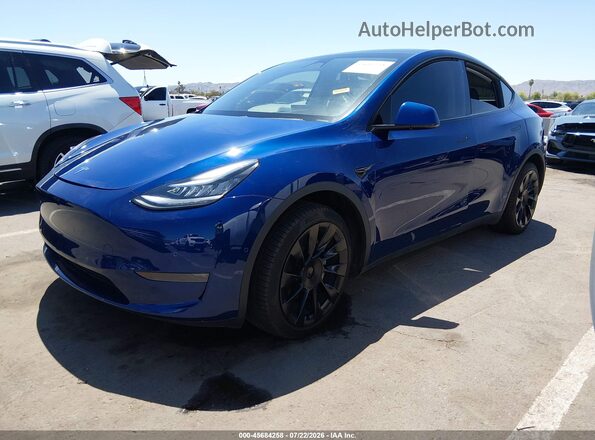 5YJYGDEF2LF003278 2020 TESLA MODEL Y Blue Առջևի ձախ երեք քառորդ տեսարան
