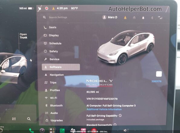 5YJYGDEF4MF230179 2021 TESLA MODEL Y White Հետևի նստատեղերի տեսք