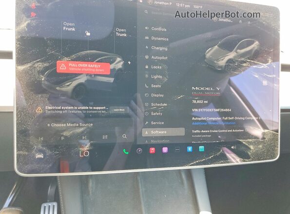 5YJYGDEF5MF264664 2021 TESLA MODEL Gray Widok zestawu wskaźników