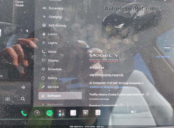 5YJYGDEF6LF058770 2020 TESLA MODEL Y Черный Вид задних сидений