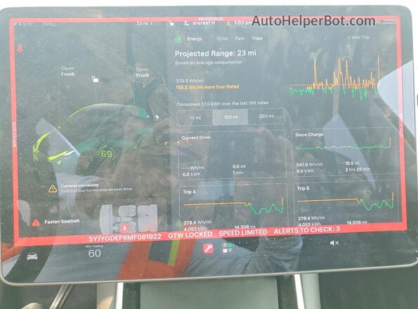 5YJYGDEF6MF081922 2021 TESLA MODEL Black Vista del cuadro de instrumentos