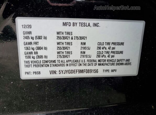 5YJYGDEF9MF089156 2021 TESLA MODEL Черный Вид подкапотного пространства