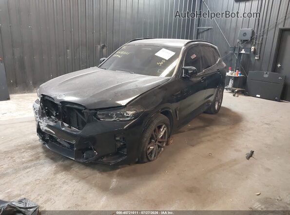 5YM13EC08N9L34971 2022 BMW X3 Black Առջևի ձախ երեք քառորդ տեսարան