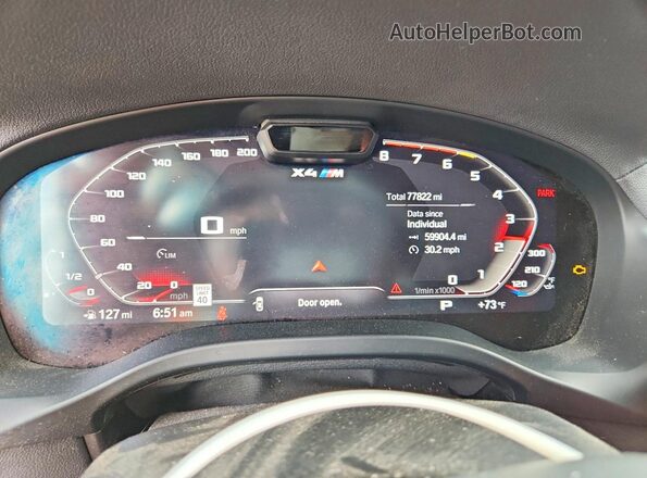 5YM23EC06N9J53503 2022 BMW X4 White ხელსაწყოთა პანელის ხედი