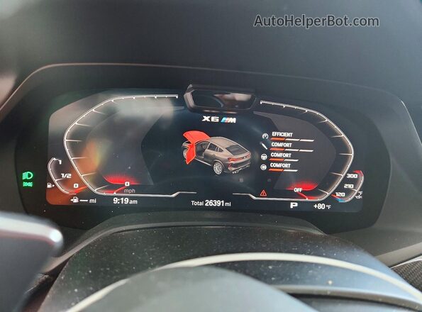 5YMCY0C09N9L41859 2022 BMW X6 Red Instrument cluster view
