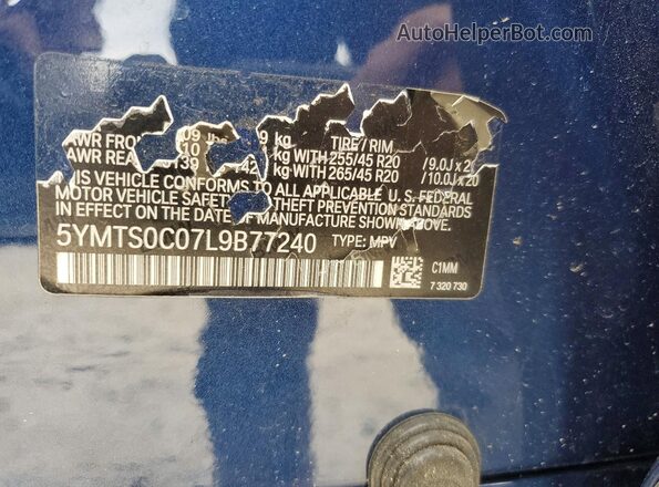 5YMTS0C07L9B77240 2020 BMW X3 Blue Սալոնի 360 աստիճան տեսք