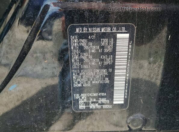 JN8AY2AC2M9147654 2021 NISSAN ARMADA Black VIN կոդի պիտակի տեսք