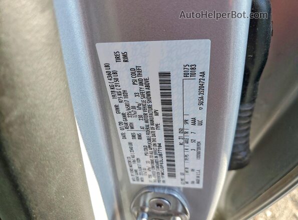 1FMCU0F63LUB77194 2020 FORD ESCAPE Silver VIN კოდის სტიკერის ხედი