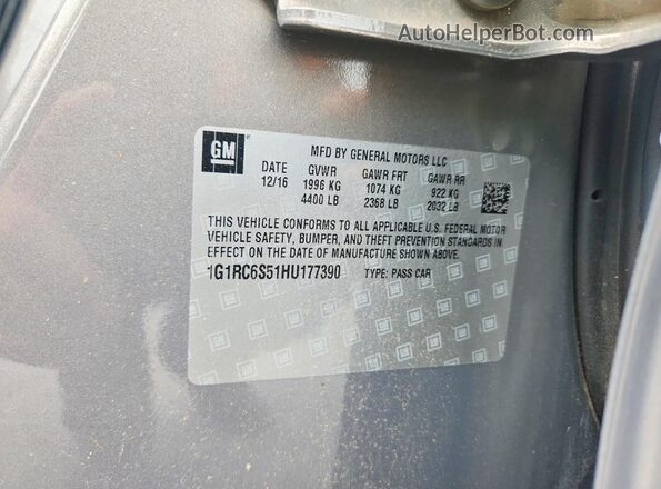 1G1RC6S51HU177390 2017 CHEVROLET VOLT Tan Vista de la etiqueta del VIN