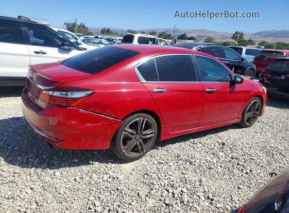 1HGCR2F17HA135949 2017 HONDA ACCORD Красный Передняя правая четверть