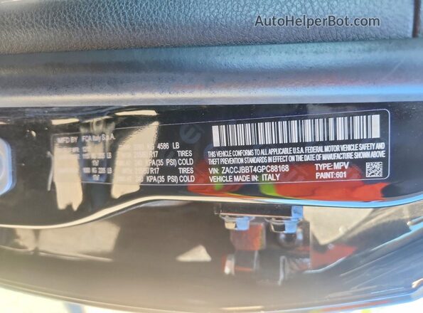 ZACCJBBT4GPC88168 2016 JEEP RENEGADE Black Vista interior de 360 grados
