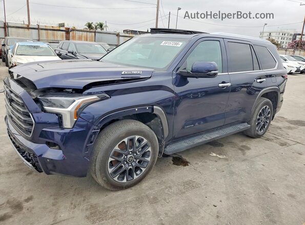 7SVAAABA4RX042694 2024 TOYOTA SEQUOIA Синий Задняя левая четверть