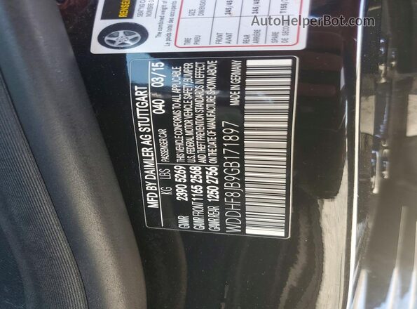 WDDHF8JB9GB171897 2016 MERCEDES-BENZ E-CLASS Black Widok naklejki z numerem VIN