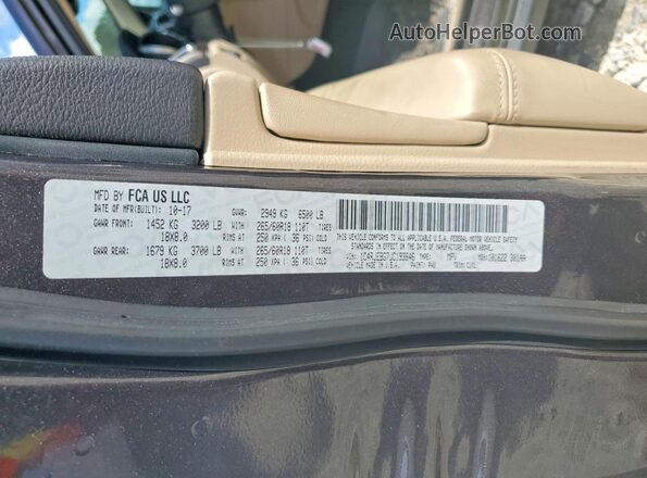 1C4RJEBG7JC193646 2018 JEEP CHEROKEE Gray 360 interior view