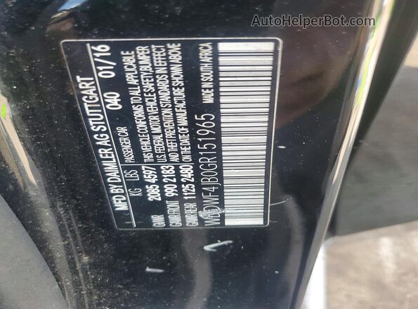 WDDWF4JB0GR151965 2016 MERCEDES-BENZ C Черный Вид наклейки с VIN-кодом