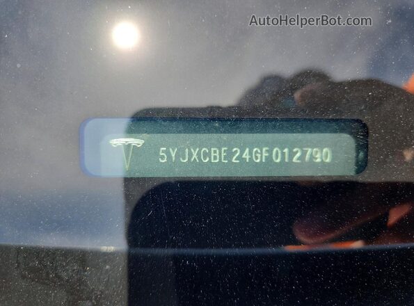 5YJXCBE24GF012790 2016 TESLA MODEL X White Widok naklejki z numerem VIN