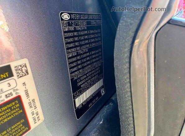 SALGS5RE3KA541540 2019 LAND ROVER RANGE Blue Սալոնի հետևի տեսք