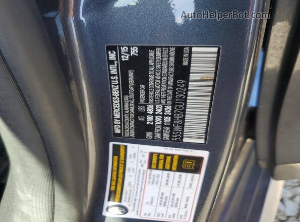 55SWF8HB7GU130249 2016 MERCEDES-BENZ C Серый Вид наклейки с VIN-кодом