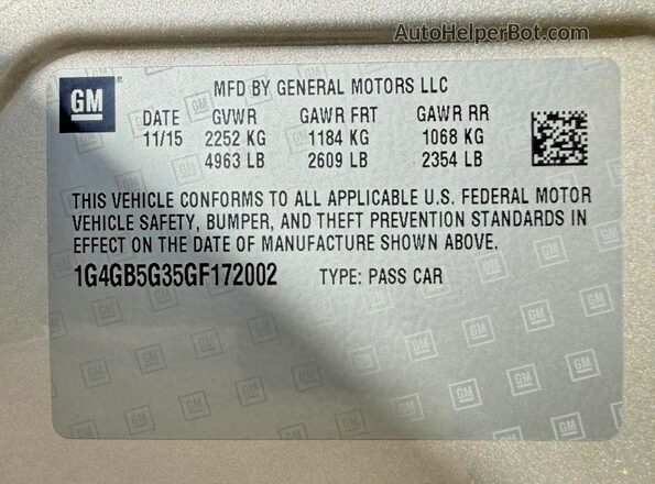 1G4GB5G35GF172002 2016 BUICK LACROSSE Gold 