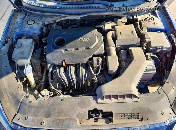 5NPE24AF6JH620382 2018 HYUNDAI SONATA Blue Widok komory silnika