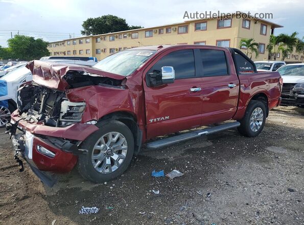 1N6AA1ED6MN501256 2021 NISSAN TITAN Red Հետևի ձախ
