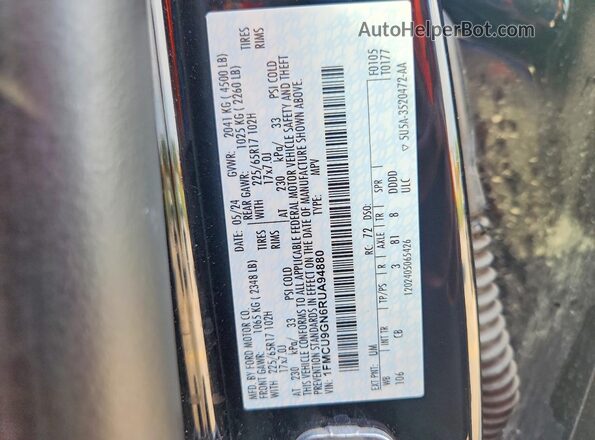 1FMCU9GN6RUA94880 2024 FORD ESCAPE Black სალონის 360-გრადუსიანი ხედი