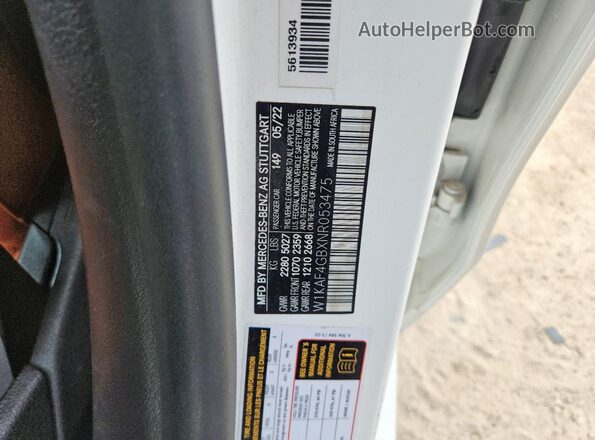 W1KAF4GBXNR053475 2022 MERCEDES-BENZ C White VIN կոդի պիտակի տեսք